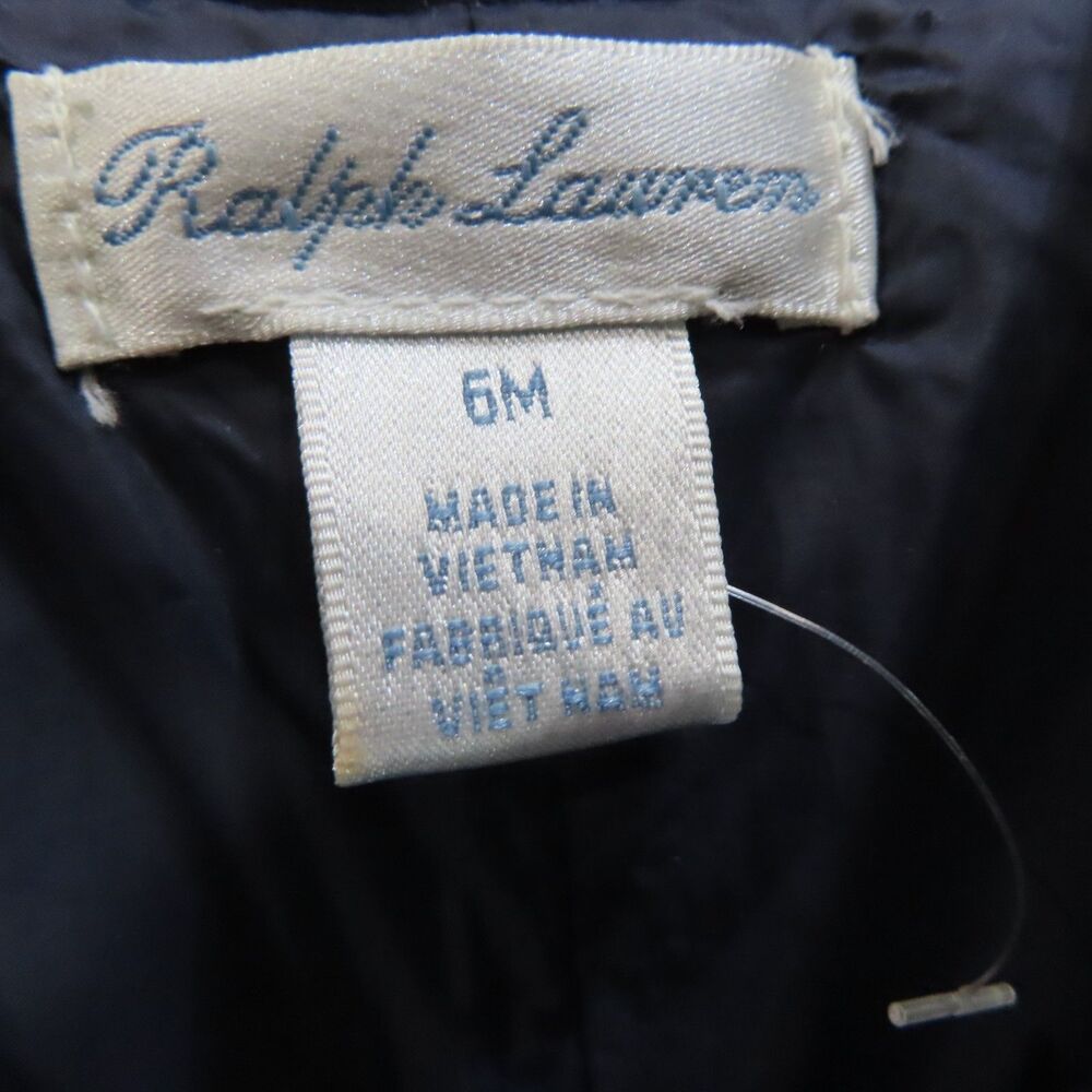 Ralph Lauren Overalls Snowsuit Infant Boys 6M Blue Quilted Zip Puffer Down NEW - Picture 5 of 7